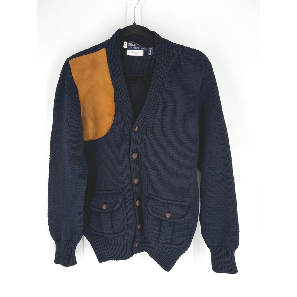 VTG Polo Ralph Lauren Mens Heritage Shooting Cardigan Size 42 Preppy Southwest